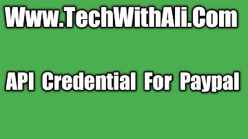 API Credentials for paypal