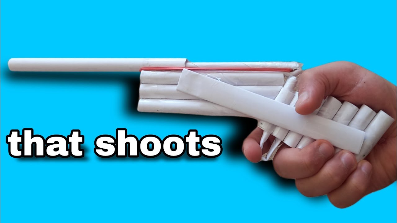 How to make a paper gun that shoots ( very easy ) Origami Gun