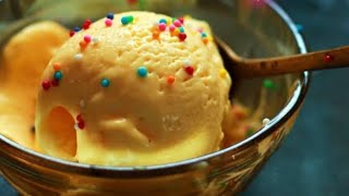 How to make mango ice cream|ice cream recipe|no eggs|no ice cream machine