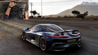 PININFARINA BATTISTA FORZA HORIZON 5 HIGHWAY SPEED TEST STEERING WHEEL GAMEPLAY