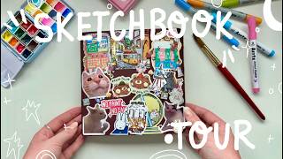 картинка: Мой первый тур по скетчбуку ★ Тур по скетчбуку в смешанной технике (февраль 2025 г. — июнь 2025 г.)