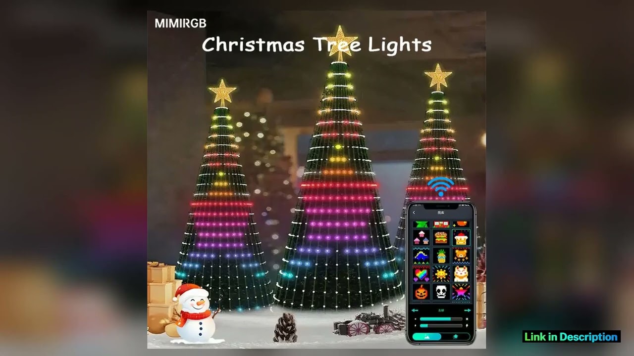 Smart Christmas Tree Lights With Ring APP Control RGB DIY Text Music Sync 400LEDs Indoor Outdoor