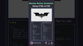 Batman Button Animation 🤯🥶 Using HTML And CSS #js #htmlcss #programming #animation #linux