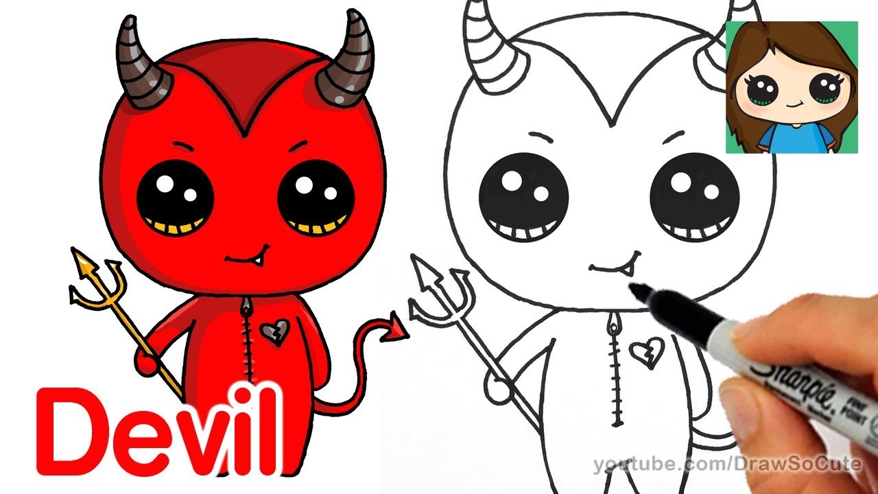 How to Draw a Devil Cute and Easy - YouTube