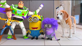 Buzz Lightyear and Woody VS Minions in Real Life.