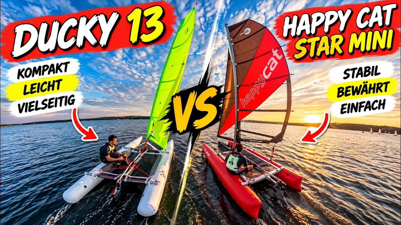⁣Ducky 13 vs. Happy Cat Star Mini – Welcher Schlauchkatamaran ist besser? ⛵