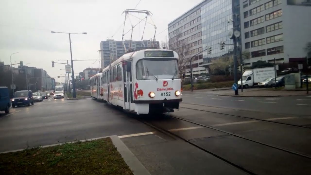 Příjezd soupravy Pragoimex T3R.PV | DP hl.m.Prahy a.s. | #8151 + #8152 do zast.Slavia | Archiv 2021