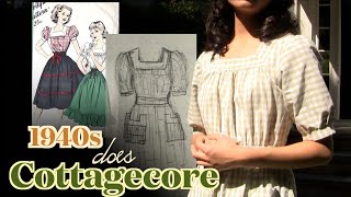 Drafting and Sewing a 1940s Gathered Gingham Dress