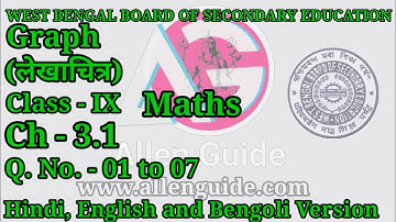 WBBSE 9th MATHS|Class- IX| Ch -3.1|Graph(लेखाचित्र)|Qn.01 to 07|Allen Guide|