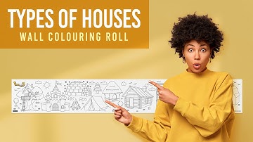 Types of houses Reusable Wall Colouring Roll - Inkmeo - 6 Inch