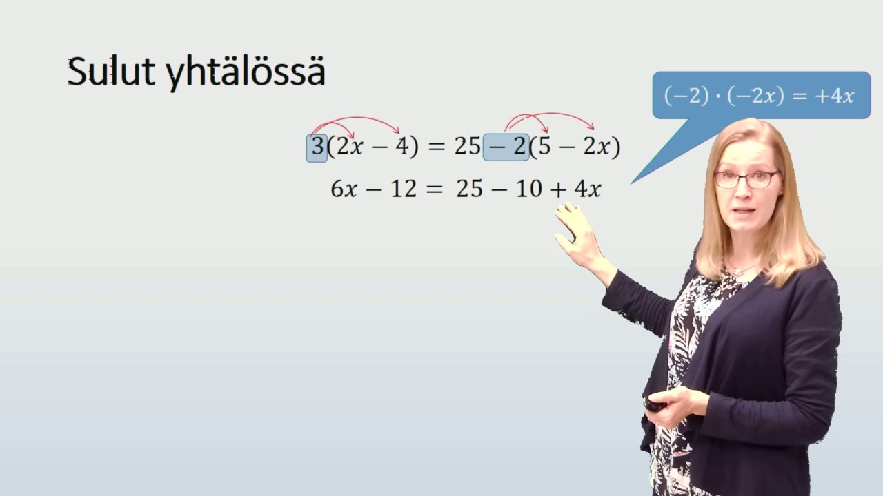 Yhtälön ratkaisu - miten toimitaan sulkujen kanssa?