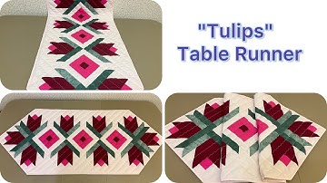 TULIPS take center stage in THIS easy quilted table runner tutorial For Beginners