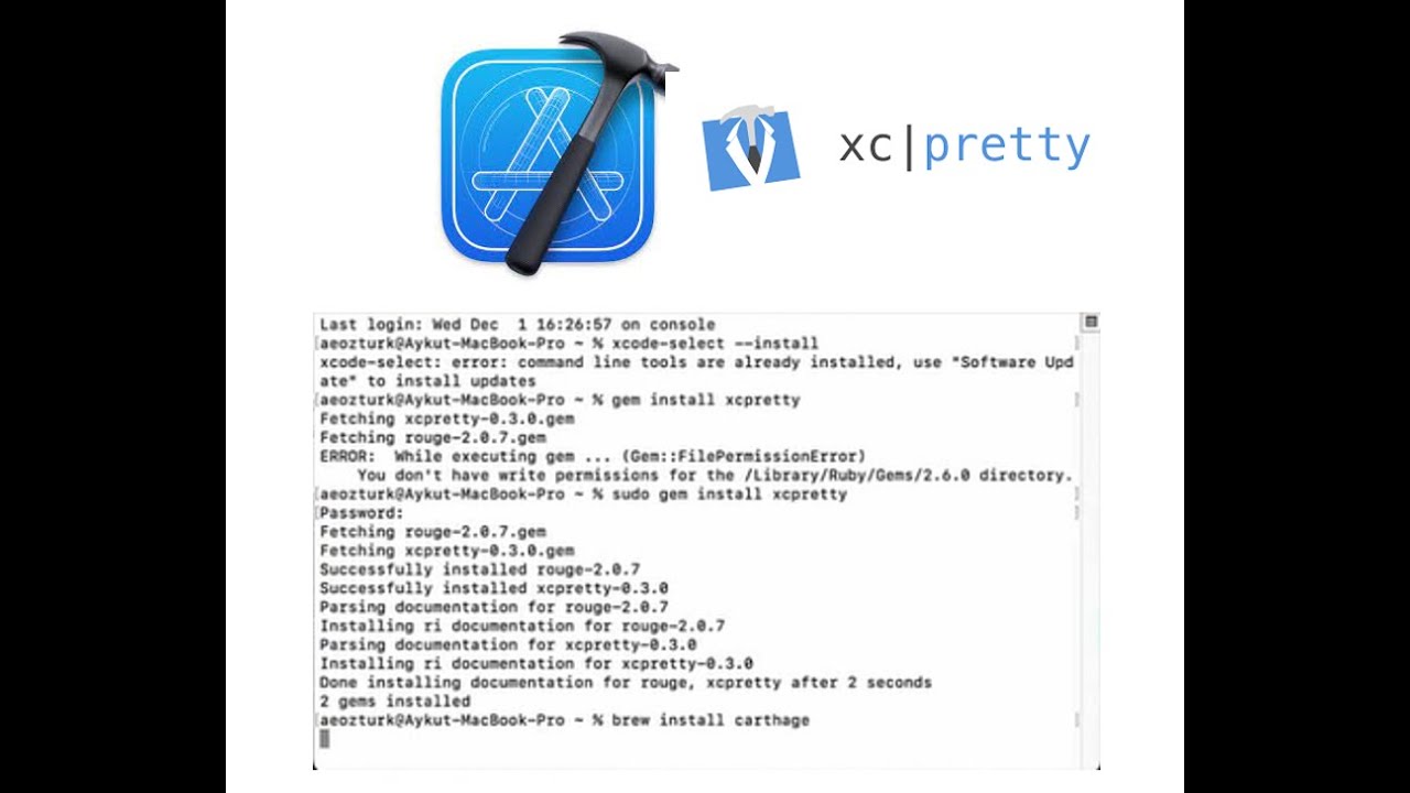install xcode | install xcode command line tools | install xcpretty | install carthage - YouTube Install Xcode | Install Xcode Command Line Tools | Install Xcpretty | Install Carthage - Youtube