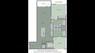Olympic by Windsor (2x2) 2B2 Floor Plan - 975 sq. ft.