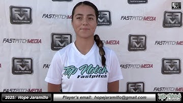 2025 Hope Jaramillo 4.0 GPA - Middle Infield & Outfield Softball Skills Video - Top Notch Fastpitch