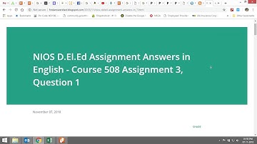 NIOS D.El.Ed Assignment Answers in English - Course 508, Assignment 3, Question 1