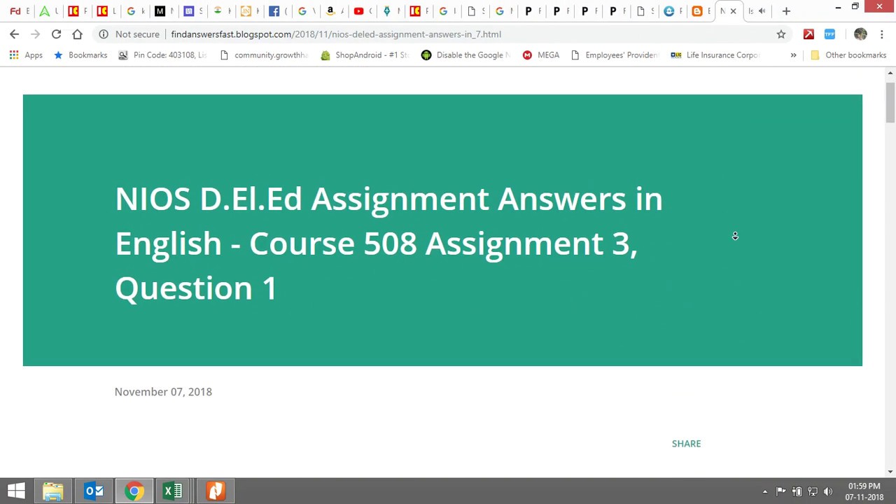 NIOS D.El.Ed Assignment Answers in English - Course 508, Assignment 3, Question 1
