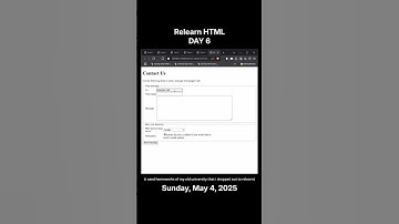 I Relearn HTML day 6: create Form to collect user input using (form, input, select, option) tags