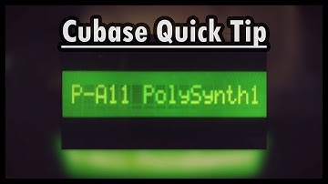 Cubase Quick Tip - MIDI Program Change