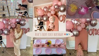 VLOG: Ava's FAIRY FIRST birthday! party decor haul, birthday prep, airbnb setup...