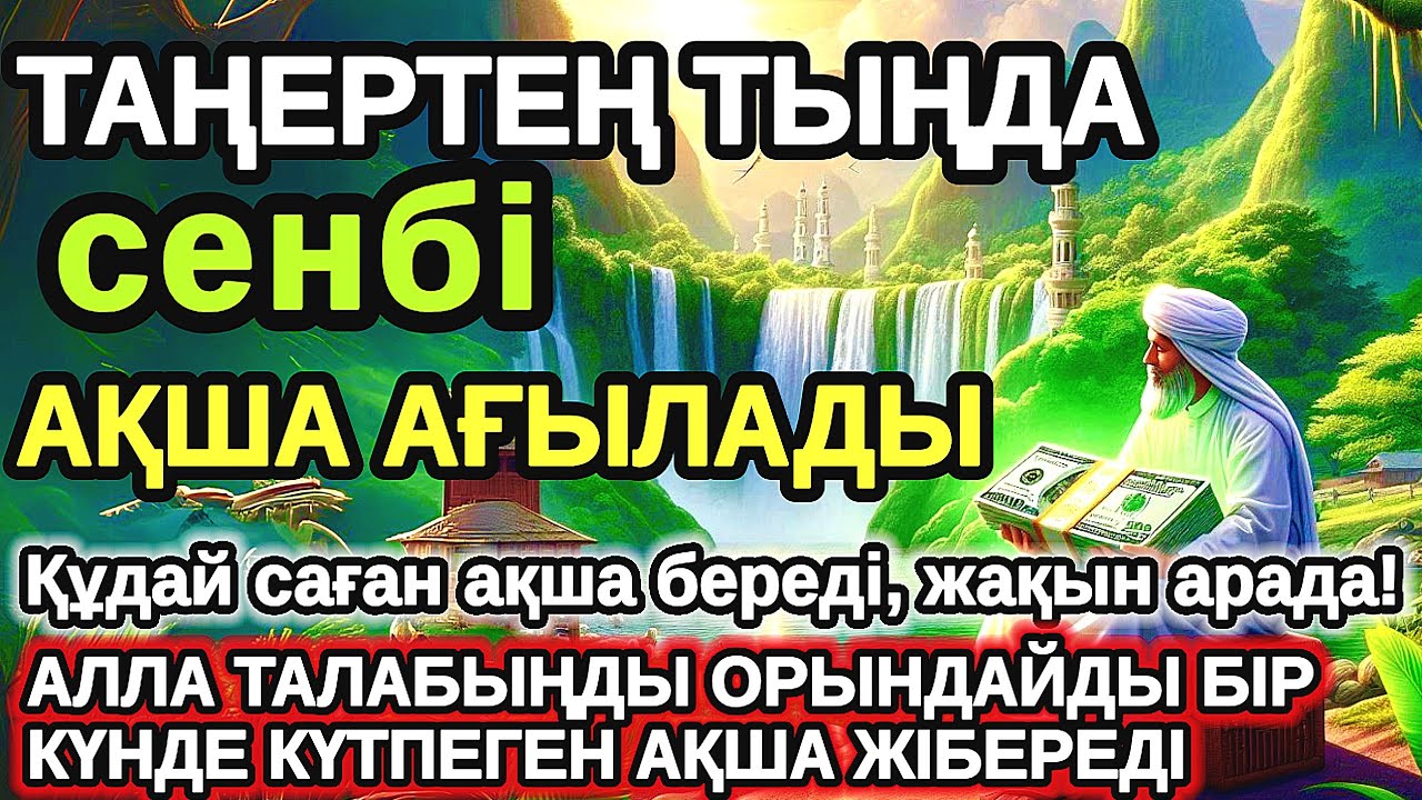 Тыңда Өте күшті дұға сенбі, Алла бір күнде ойламаған ақша байлық жібереді, ризығың көбейеді