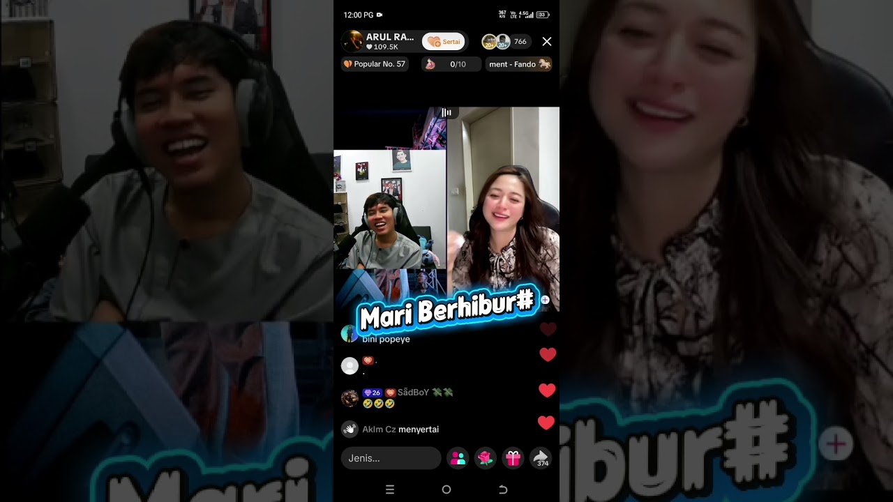 Live# arul ft liyana..