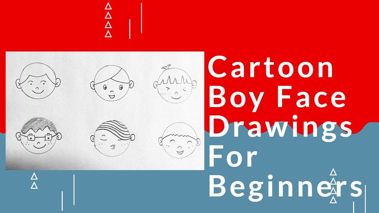 How To Draw Cartoon Faces | Easy Boy cartoon Drawings - YouTube