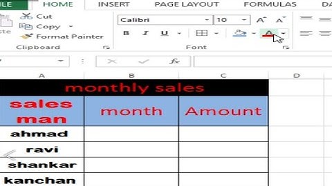 using font group in excel