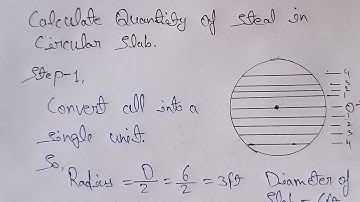 Calculation of Quantity of steel bars for circular slab | steel calculation in a circular slab |