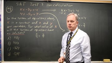 SAT Test 3: No solution system of equations - question #3-9