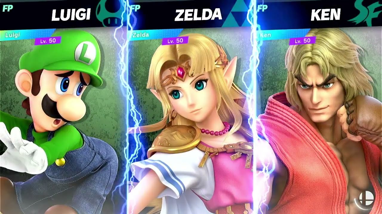 Super Smash Bros Ultimate Amiibo Fights Request Luigi vs Zelda vs Ken
