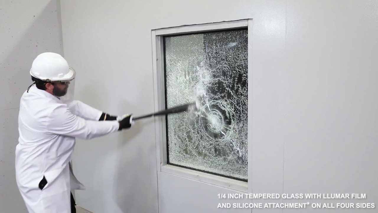 LLumar Safety & Security Film Shooter and Baseball Bat Demonstration ...