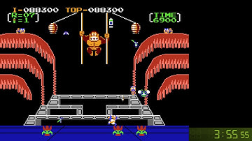 Donkey Kong 3 (NES) Game A 1 Loop in 49.75 / 10 Rounds in 4:39.58
