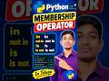 Python Membership Operators Explained in Telugu | in & not in 🔥 #Shorts