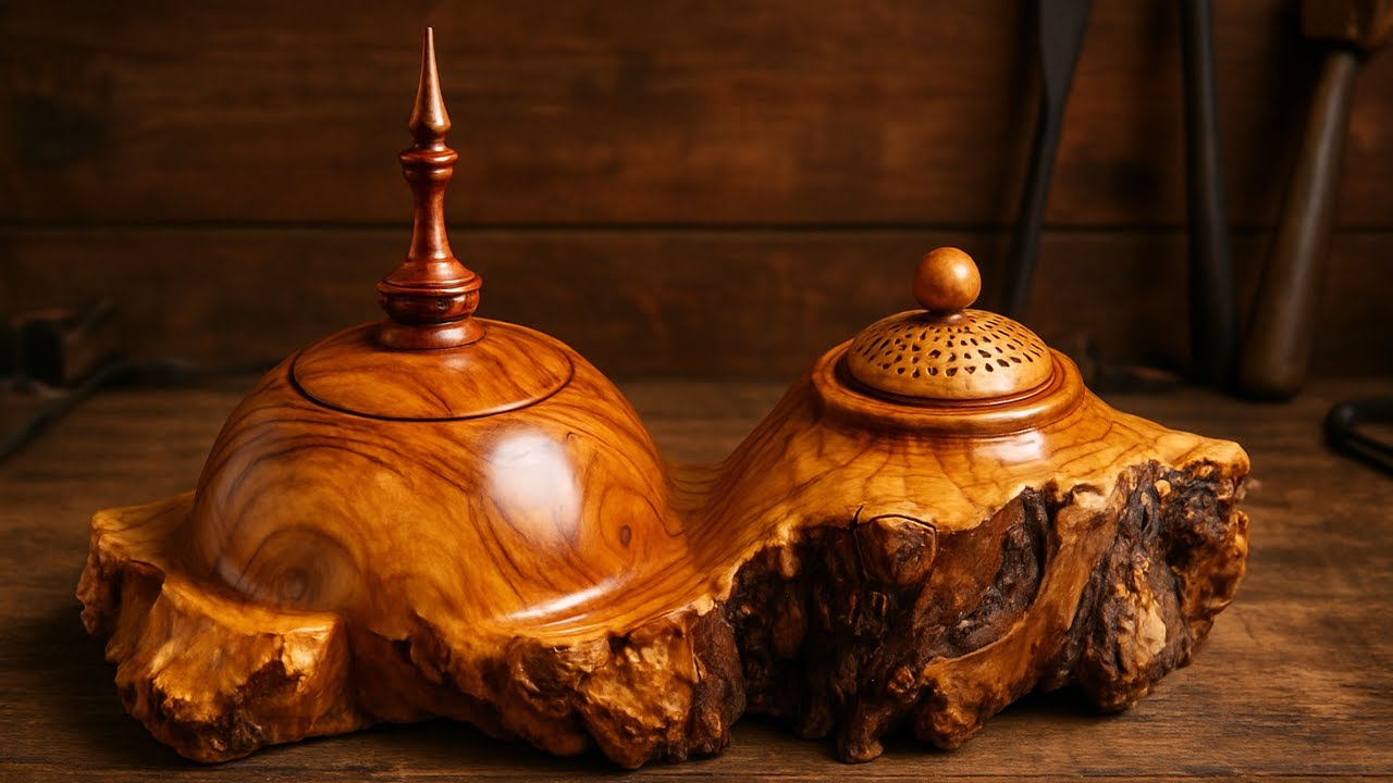 The Beauty of Burl Wood: Unique Handmade Lidded Bowl Woodturning