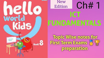ICT FUNDAMENTALS Unit 1 complete notes for first term exam hello world kids Class 8