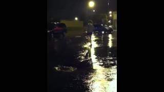 Anna playing in the puddles 1