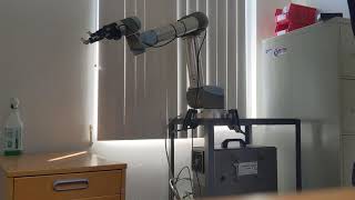 Learning how to use Universal Robots 6 axis arm to pick up and drop irregular shaped objects.