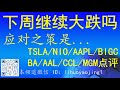 美股分析：下周会持续下跌吗？TSLA/NIO/AAPL/BIGC/BA/AAL/CCL/MGM点评。