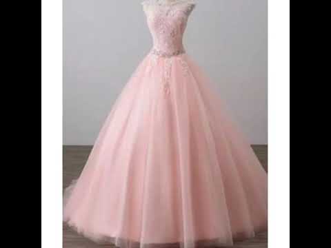 pink colour gown design