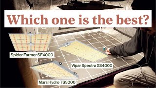 LED grow light comparison - Mars Hydro TS3000 vs Spider Farmer SF4000 vs Viparspectra XS4000