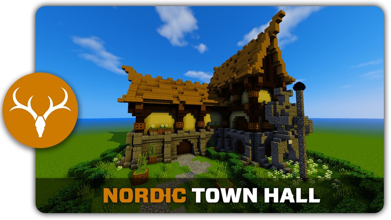 Minecraft Building Tutorial How To Build A Nordic Town City Hall