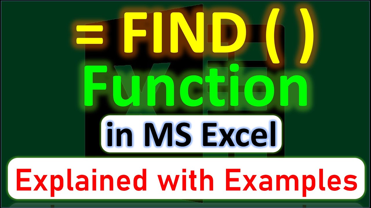FIND function in Excel - Learn how to use find formula in MS Excel ...