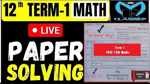 | Term (1) Mathmatics Answer Key|| Series: SSJ/2 SET-4 Paper No : 065/2/4 || 6 December 2021 ||