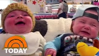 Two Babies Hilariously Express Entirely Different Moods At The Store