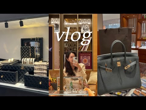 백화점 VIP vlog | 샤넬의 프라이빗한 수선 서비스🖤 샤넬 마크다운💸 에르메스 에르백 언박싱👜 불가리 신상목걸이 같이 구경해요!! #레자뜰리에 #자스민블루라운지 #어퍼하우스 
