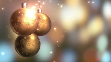 Abstract Golden Blurred Bokeh Holiday Background || Christmas Tree Lights Twinkling.