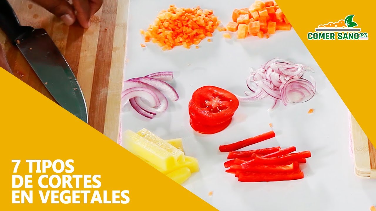 Como hacer 7 tipos de cortes en frutas y verduras. - YouTube