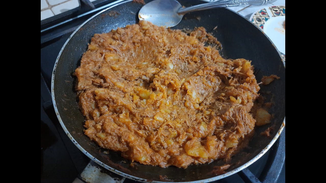 Guisado de papa con carne deshebrada