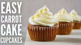 Carrot cake cupcakes with cream cheese frosting!
